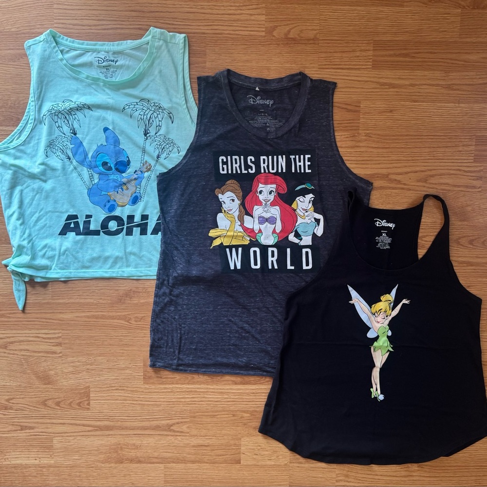 Disney Women’s Tank Tops Bundle - Mint, Charcoal, & Black